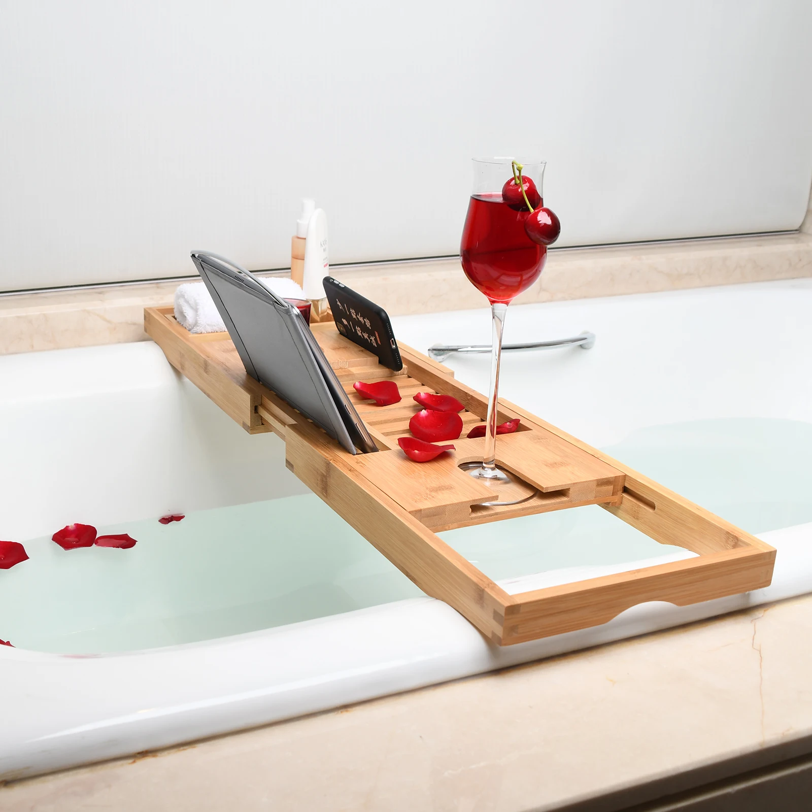 https://ae01.alicdn.com/kf/H201ba1725efe49208cce4ceb111d52f1o/Premium-Bamboo-Bathtub-Tray-Caddy-Wood-Bath-Tray-Expandable-with-Book-and-Holder-Gift-for-Loved.jpg