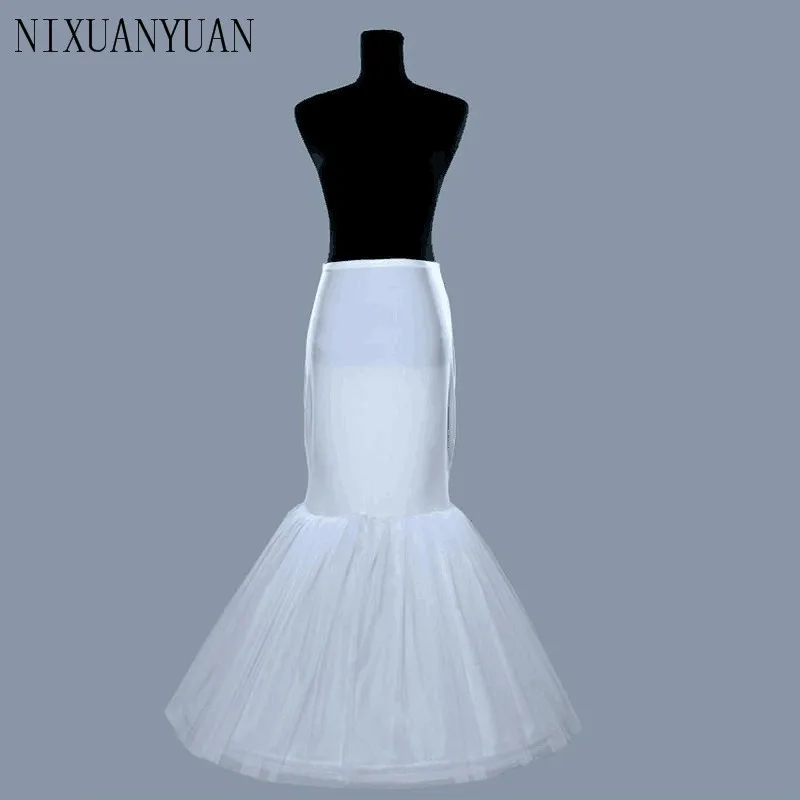 

2023 Top Fasion Petticoat for Girls Vestido De Noiva Dress White Mermaid Fishtail 1 Hoop Crinoline Petticoat