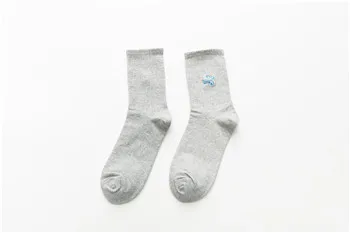 1 пара унисекс радужного цвета женские носки Harajuku Kawaii погоды, забавные Женские носочки стандартной длины - Цвет: Grey