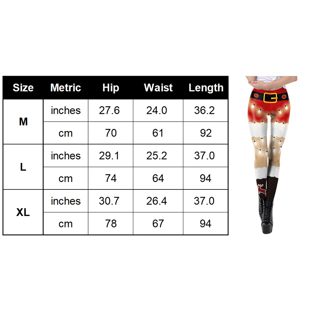 Вечерние, повседневные, женские леггинсы, праздничные, сексуальные, обтягивающие, с рождественским принтом, облегающие, длиной до лодыжки, праздничные, эластичные, из полиэстера, для взрослых