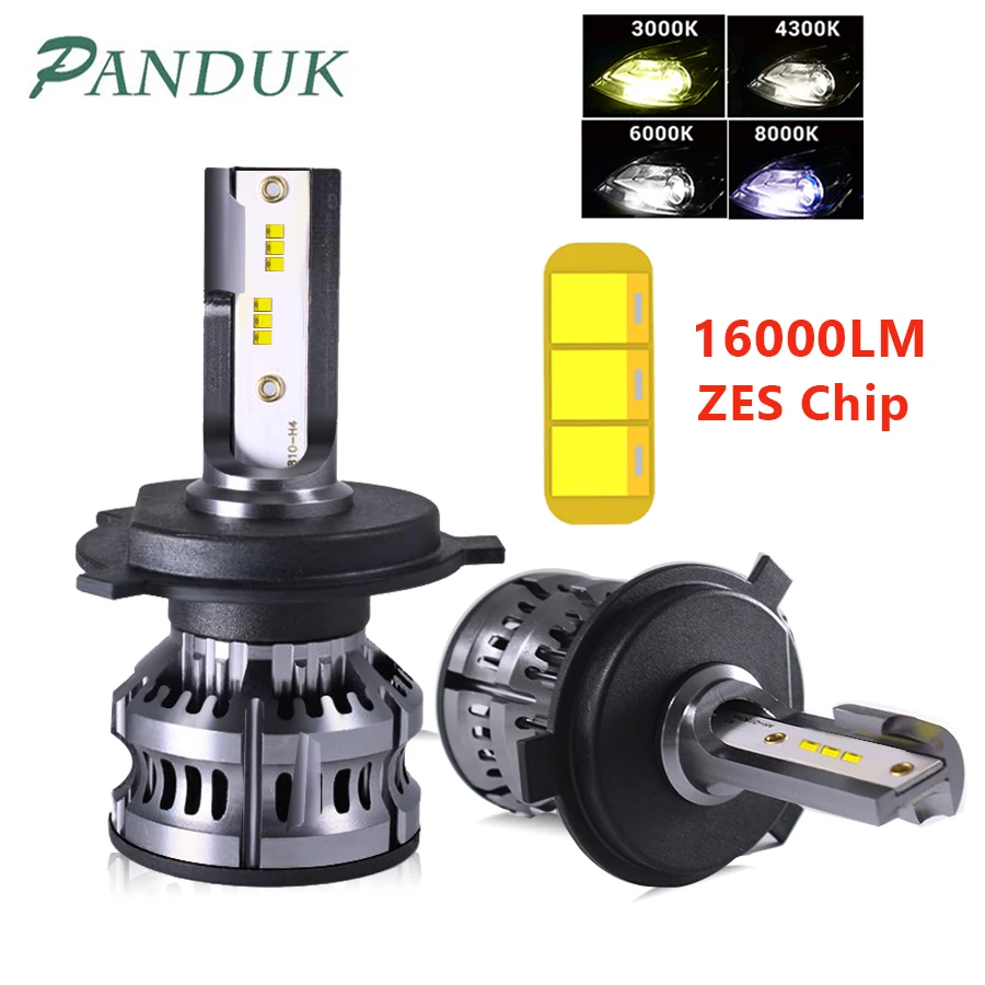 PANDUK H4 светодиодный 4300 К зэс H1 H7 3000K 8000K H8 H9 H11 9005 HB3 9006 HB4 H3 80 Вт 16000LM автомобилей