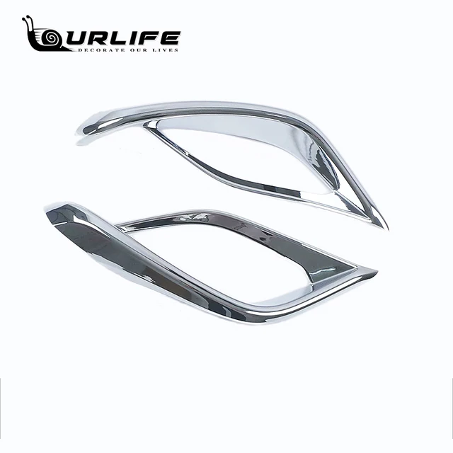 Carbon fiber Chrome ABS Car Front Rear Fog Light Lamp Cover Trim For Toyota Highlander Kluger XU70 2020 2021 2022 Accessories Rear Sliver