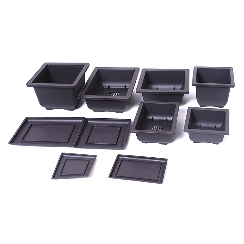Bonsaï Bol Rectangulaire Avec Sous-Assiette Taille 5 – Vert Scintillant – Modèle G4 – 31x23x9,5 Cm