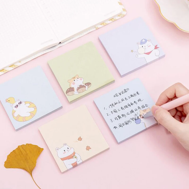 

1pc Memo Pad Cute White Bear Notepad Sticker Message Note N Times Post Planner Notebook Sticky Post School Supplies Stationery