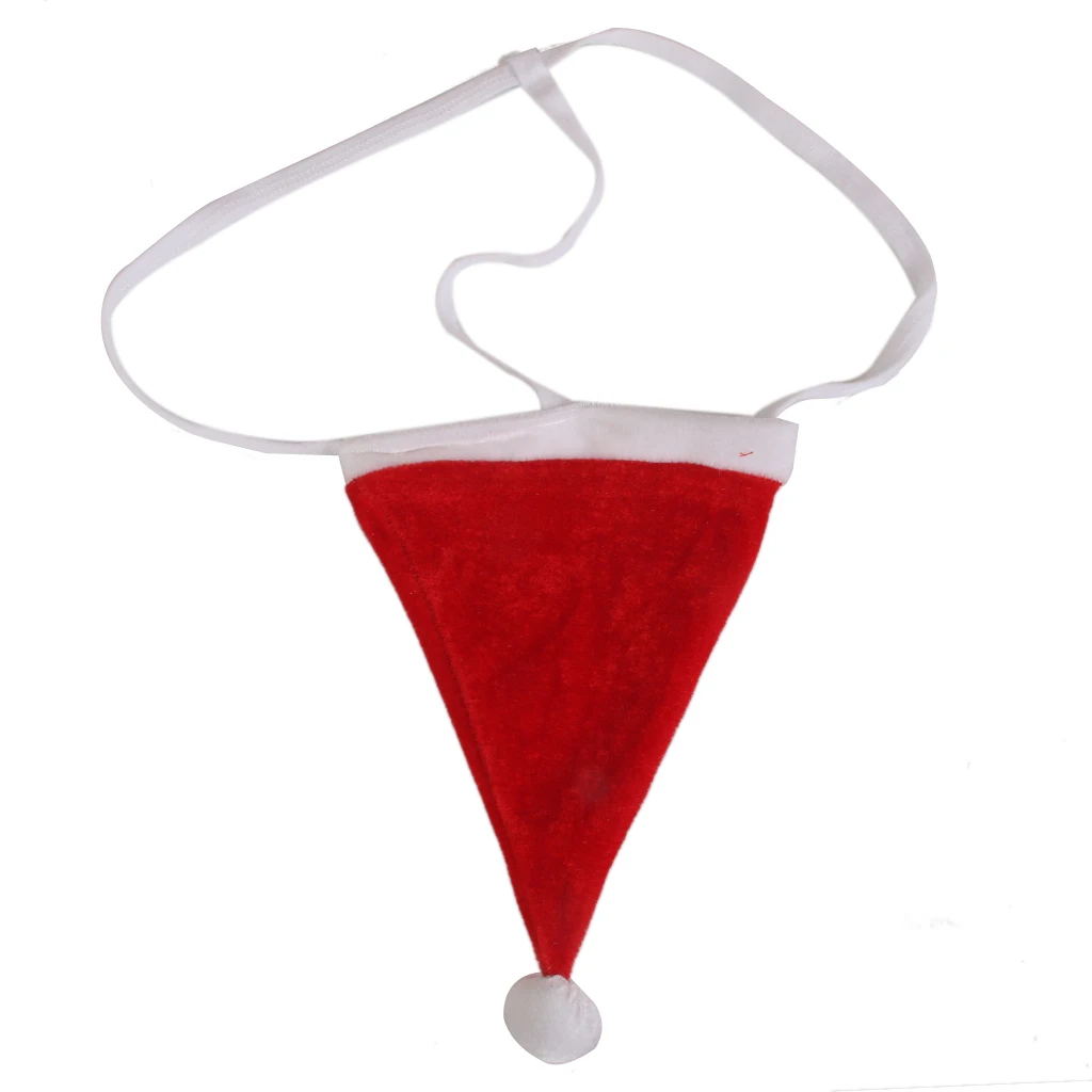  Christmas Santa Hat Sexy Mens Underwear G-String T-Back Funny Gag Gift 