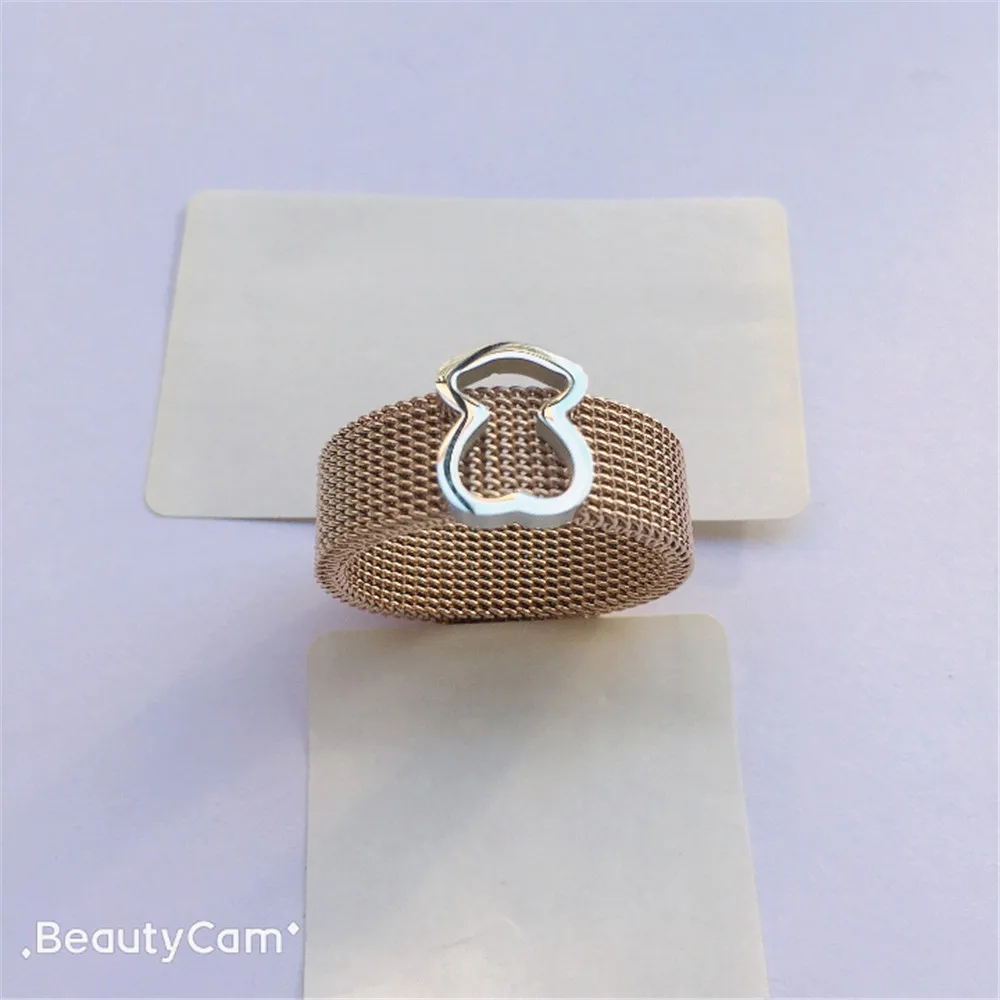 

bear ring rose gold color stainless steel rings lover gifts very high quality nice hot sell style mesh ring