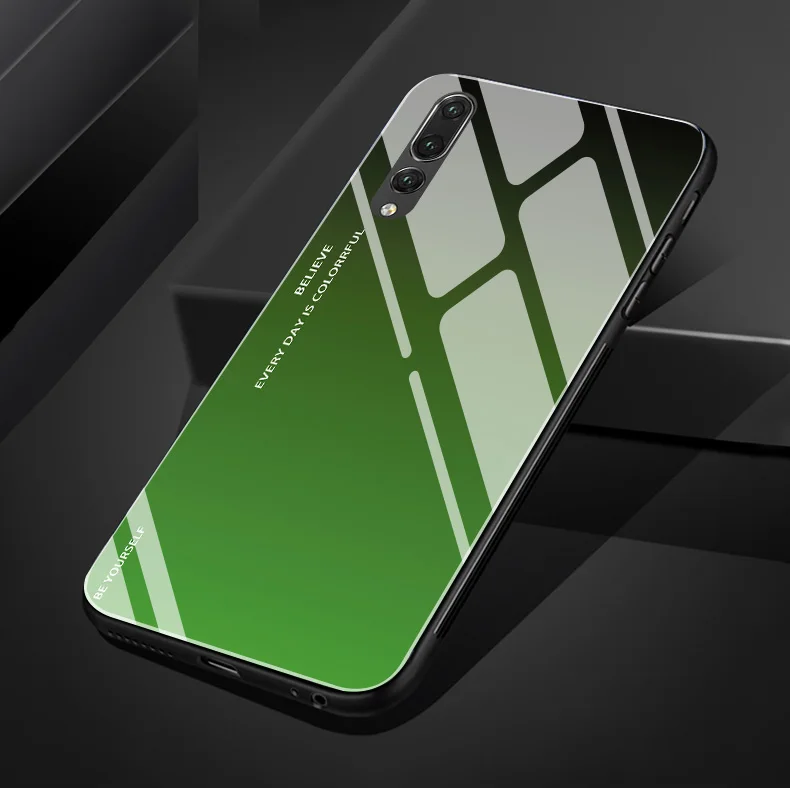 Будьте собой для huawei P9 P10 P20 P30 Plus Pro lite Honor 8 9 10 lite 9i 8C 8X Gradation закаленное стекло задняя крышка чехол для телефона - Цвет: 4988