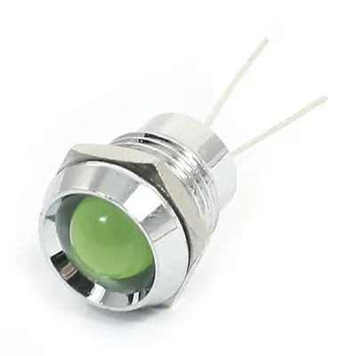 

DC2.7V 12mm Thread Recessed Green LED Light Signal Indicator Pilot