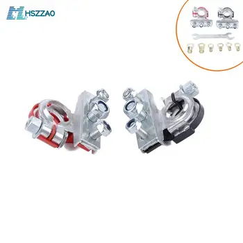 

2 Pcs Car Copper Tin Plated Refit Battery Pile Battery Terminal Block Cable Terminals Clamp Connectors Kit