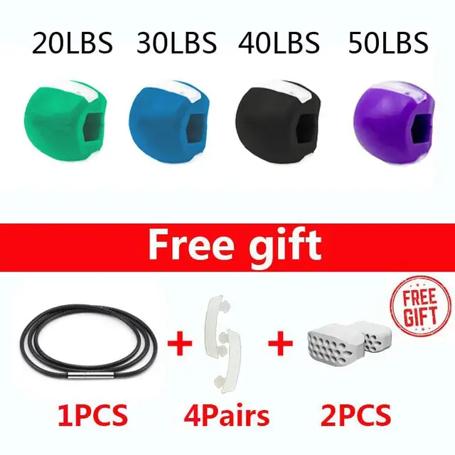 Fitness Face Masseter Men Women Facial Pop Go Mouth Jawline Jaw Muscle Exerciser Chew Ball Bite Breaker Training Body Skin Package 2