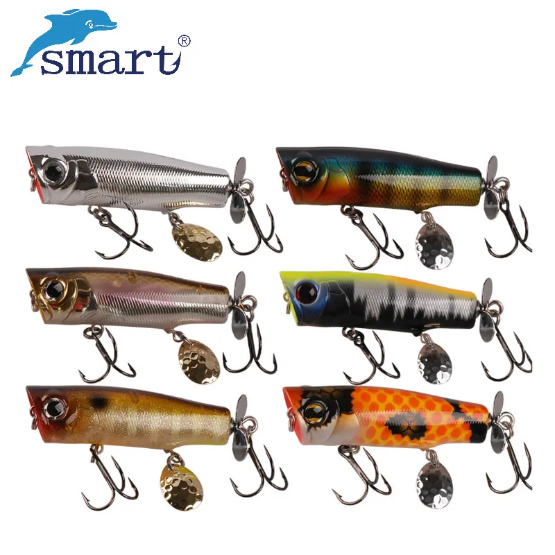 

Smart New Popper Fishing Lure 7cm 12.2g Top Water Wobblers VMC Hook Iscas Artificiais Para Pesca Em Rio Leurre Peche Kunstaas