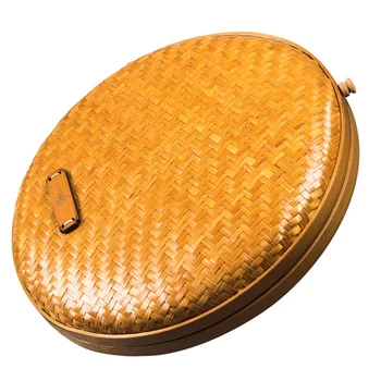 

1PC Creative Handmade Practical Tea Storage Container Bamboo Weave Basket Tea Supplies Case for Shop