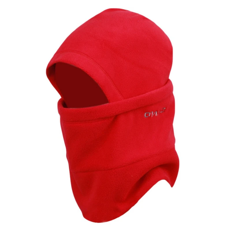 Мужская и женская Балаклава Флисовая Лыжная маска Толстая шляпа для холодной погоды зимняя теплая ветрозащитная велосипедная Шея шапка головной шарф - Цвет: Красный