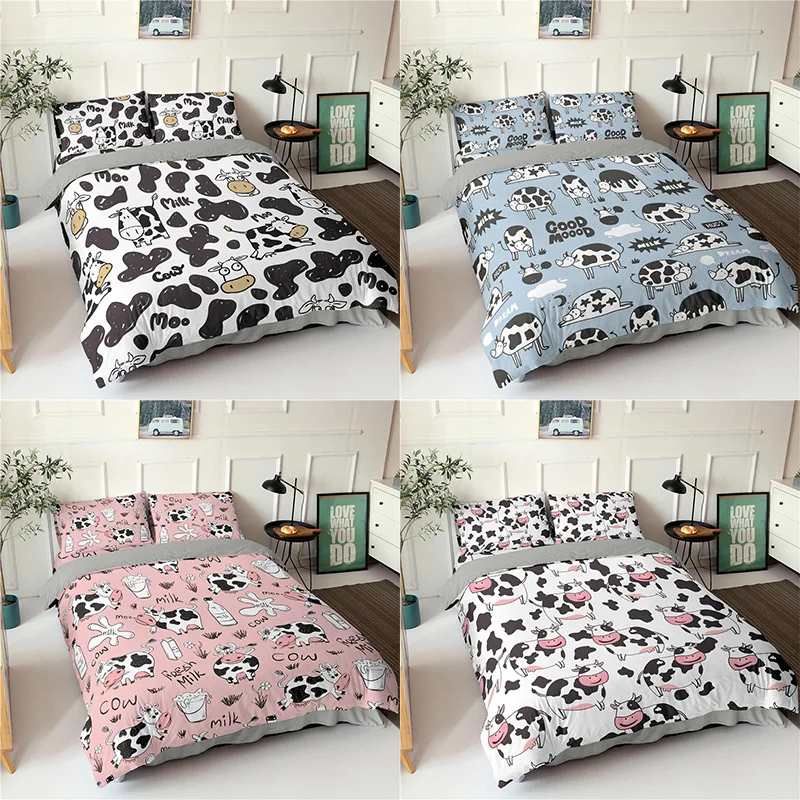 Cartoon Cow Skull Duvet Cover&ampPillowcase 3D Printed Bedding Set 2/3 Pcs Double Full Queen King Size Quilt Cover Home Textiles | Дом и сад