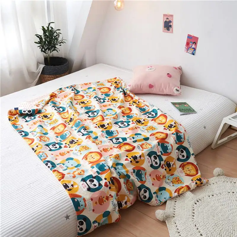

Cartoon Series Blanket Long-staple Cotton Bean Blanket For Children Soft Warm Comfort Throw Bed Quilt 2 sizes High Quality Quilt