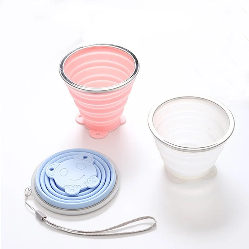 Silicone Folding Water Cup Outdoor Folding Brushing Cup Travel Portable Silicone Camping Hiking Water Drinkware