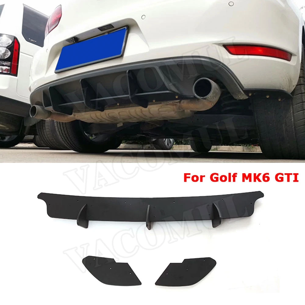 Рассеиватель задней губы Накладка для Volkswagen VW Golf 6 VII MK6 GTI R20 2010-2013 ABS плавники Акула Стиль Бампер протектор - Цвет: For MK6 GTI