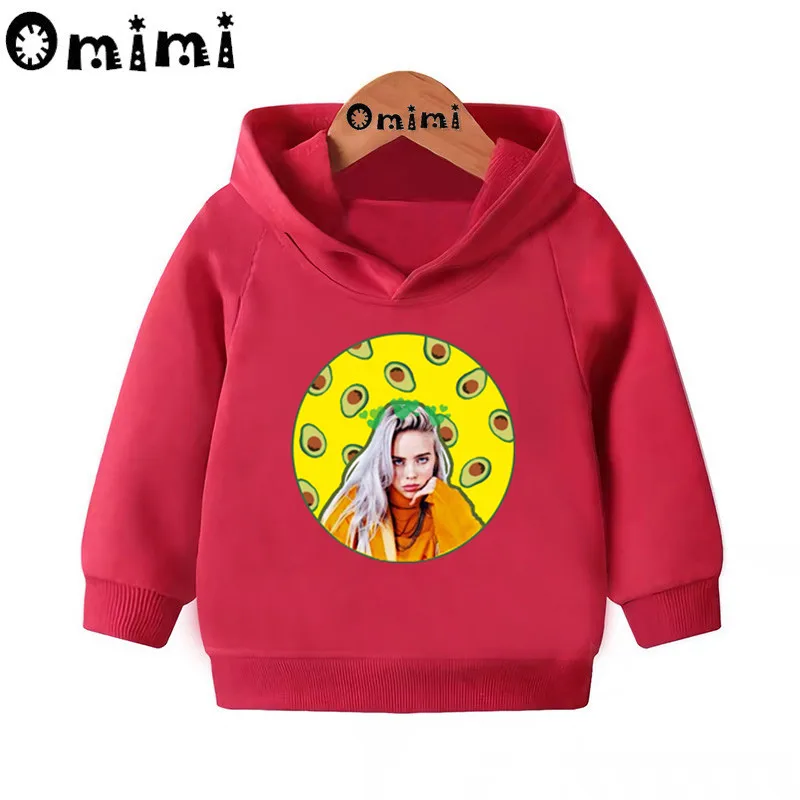 Детские толстовки Billie Eilish в стиле хип-хоп; Детские повседневные толстовки с капюшоном; пуловер для малышей; топы для девочек и мальчиков; осенняя одежда; KMT4545