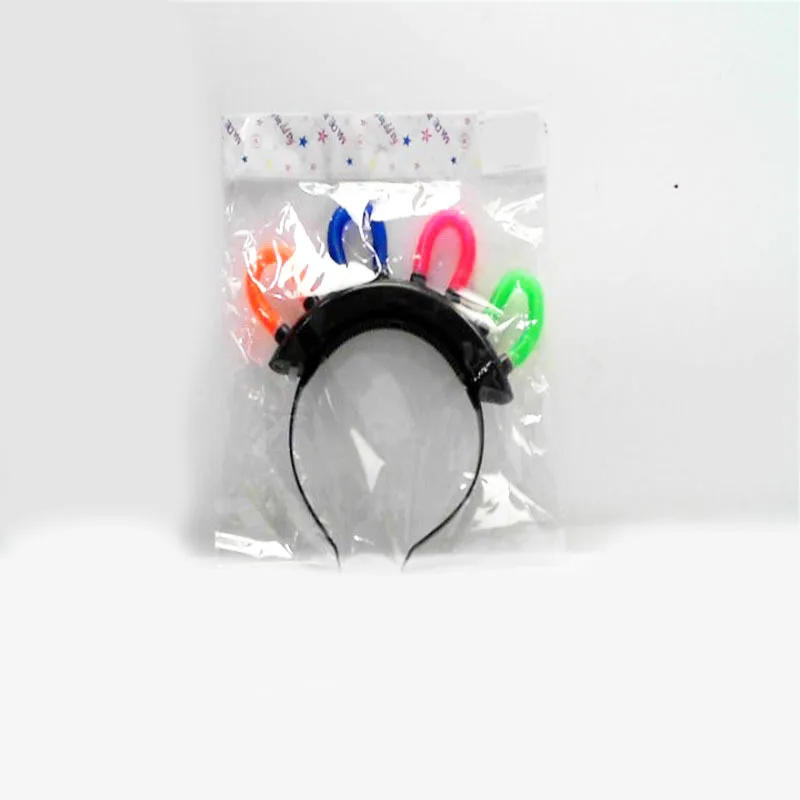

Shining Ox Horn Antlers Crown Bow Headwear And Hairpin Luminous Headband Flash Fluorescent Toy