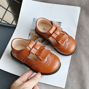 

Girls' Leather Shoes 2020 New Spring Autumn Korean Children's Tassel Shoes Kids British Casual Performance Party Leather Shoes