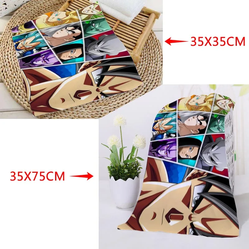 35x35cm,35x75cm Towels Custom Dragon Ball Super Broly Printed Square Towels Microfiber Absorbent Drying Bath Towels Washcloth - Цвет: 6