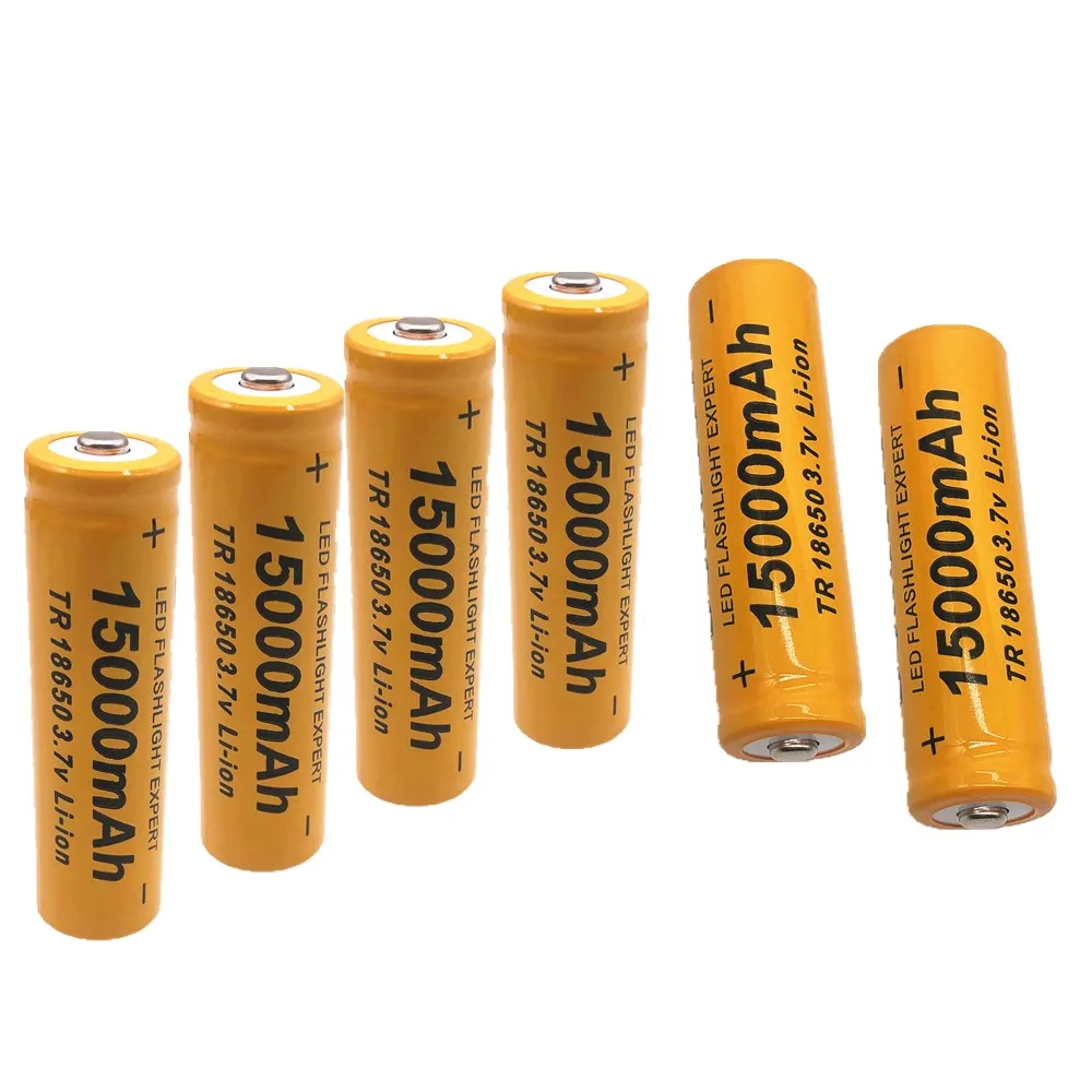 18650 Аккумулятор 3,7 V15000mAh перезаряжаемый литий-ионный аккумулятор для светодиодного фонарика, фонарь, литиевая батарея