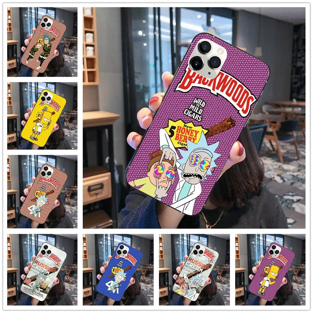 

Rick e morty Simpsons black TPU soft phone case for Samsung S7Edge S8 S9 PLUS S10PLUS S10Lite 2019 A10 A30 A50 A70 2018 A750