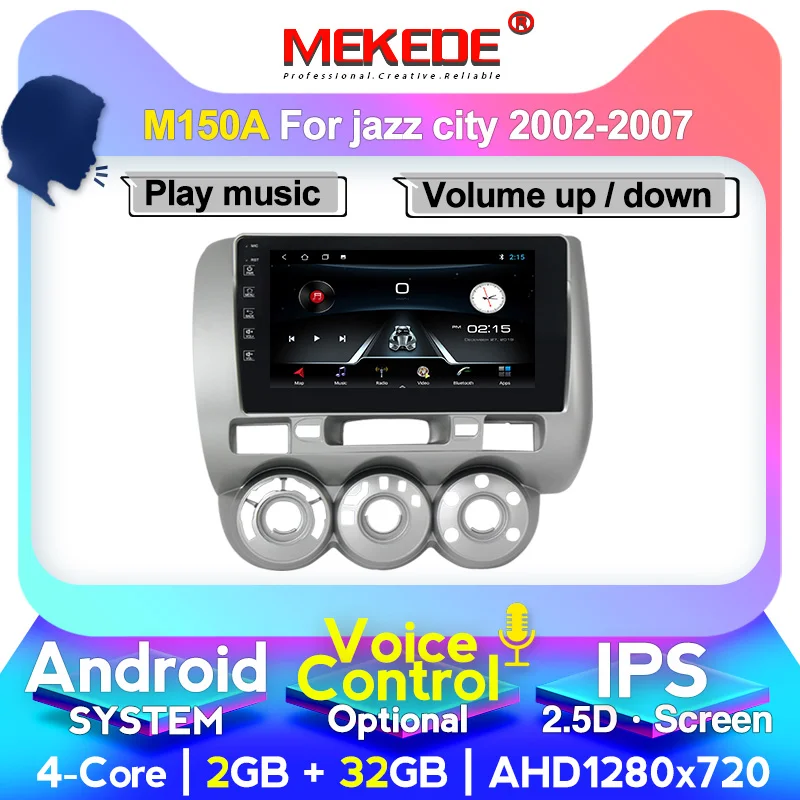 Voice support Android 10 Car Multimedia player Navigation Multimedia For Honda Fit Jazz Radio LHD 2004 2005 2006 2007 car stereo