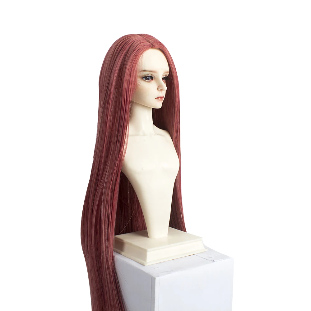 Высококачественные 40 см длинные прямые красные коричневые хаки красные желтые парики для 1/3 1/4 1/6 BJD кукла теплостойкая проволока кукольные волосы
