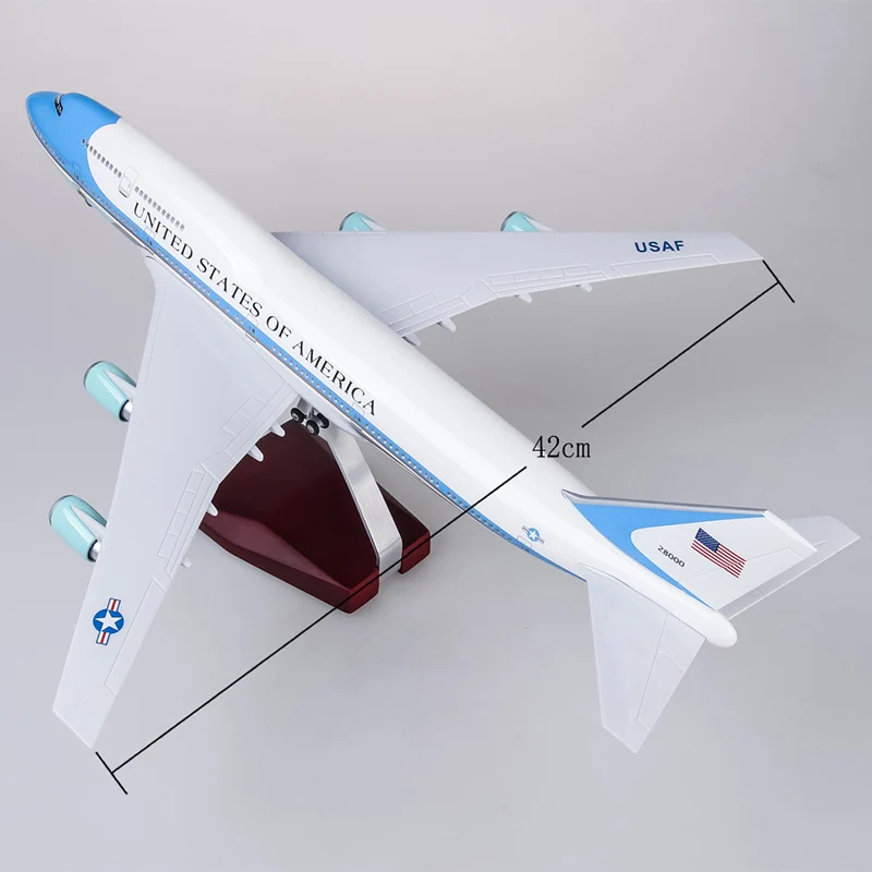 47 см игрушечные модели самолетов Boeing 747 Air Force One модель самолета W светильник и колесо 1/150 масштаб литой под давлением пластиковый полимерный сплав самолет