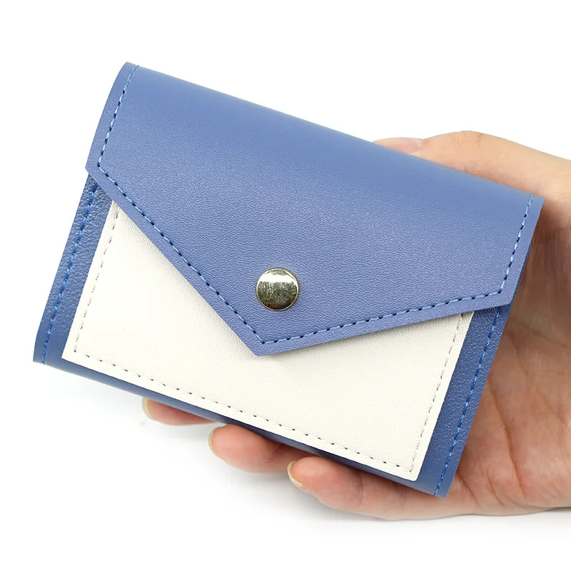 

Fashion new style leather pocket button women's multifunctional large-capacity Korean version of pure color ladies card holder