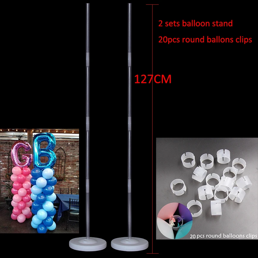 127CM 2 Sets 1 Набор 7 трубок подставка для воздушных шаров держатель для шарика дисплей конфетти шарики для детского душа Дети День Рождения Вечеринка Свадьба украшения поставка - Цвет: 127CM 2 Sets