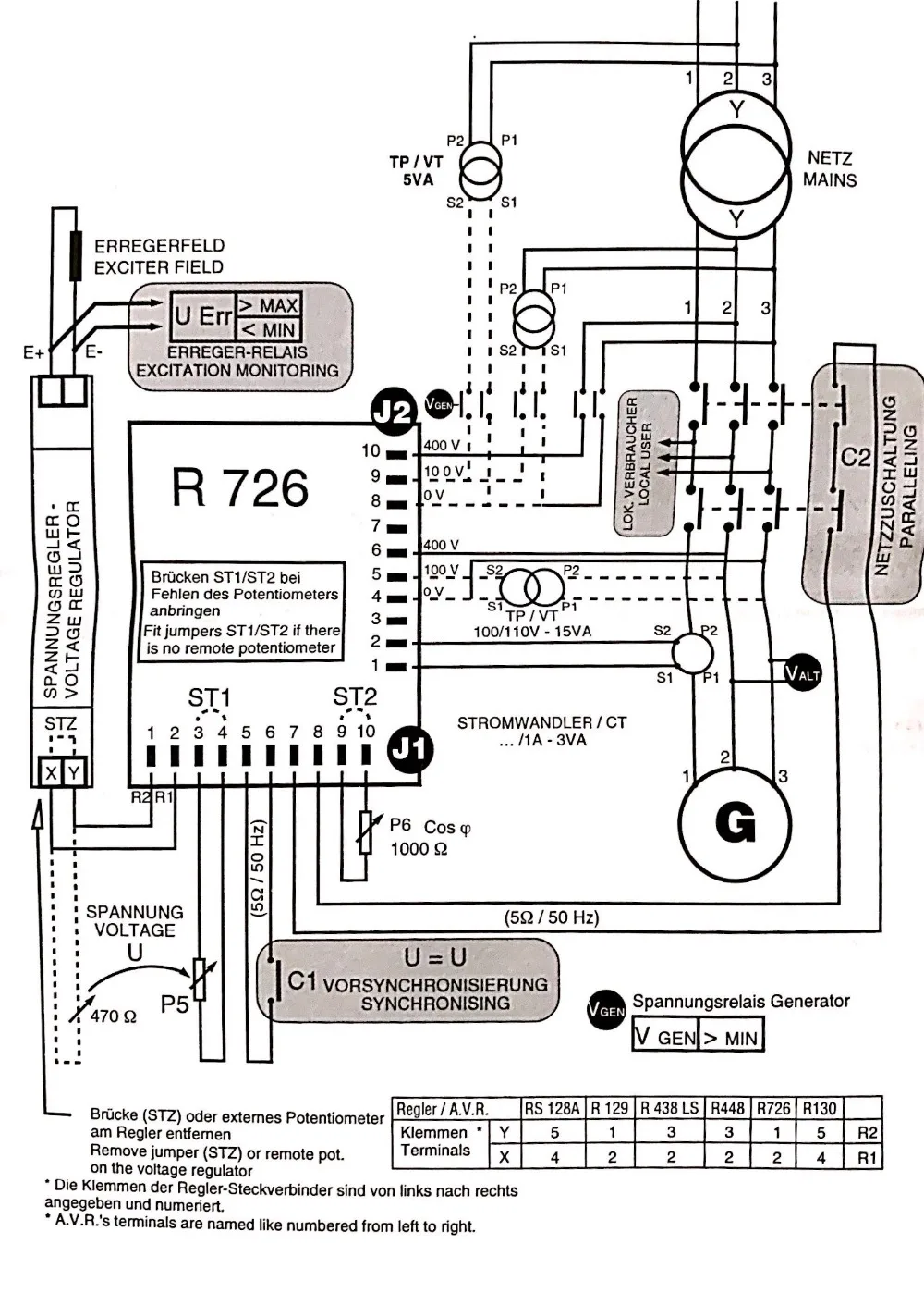 R726 AVR Leroy Somer бесщеточный генератор автоматический регулятор напряжения электронный компонент питания большой регулятор мощности стабилизатор