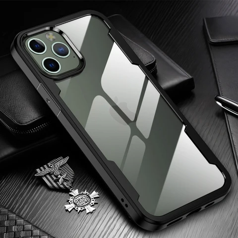 Shockproof Camera Lens Protection Armor PC Mobile Phone Case For iPhone 12 Pro Max Mini Cellphone Back Cover Coque Fundas