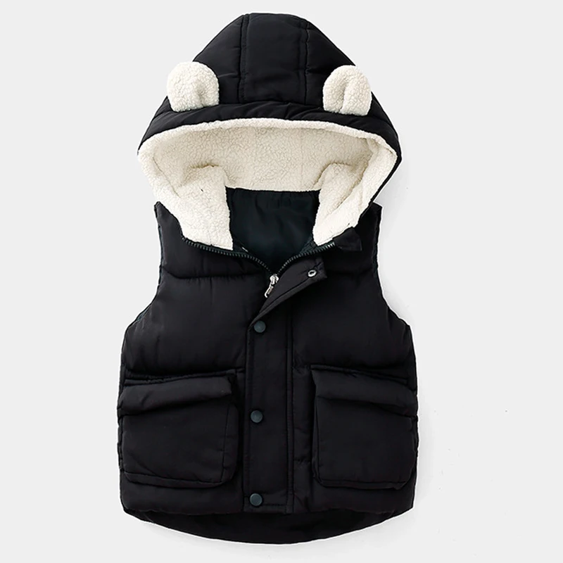 Коллекция года, осенне-зимний жилет для девочек детская теплая верхняя одежда без рукавов с капюшоном, пальто для маленьких мальчиков, жилеты детские куртки одежда для маленьких девочек