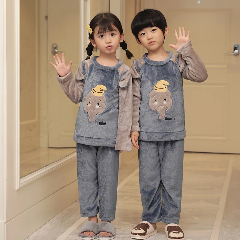 Коллекция года, зимние детские пижамные комплекты теплые пижамы для мальчиков, плотная одежда для сна для девочек фланелевый флисовый комплект термобелья для детей возрастом от 3 до 14 лет