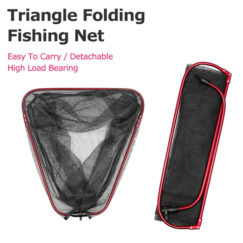 

Fishing Net Aluminum Alloy Pole Landing Fish Net Durable Catching Fishes Net foldable Portable Non-slip Handle Fly Fishing Nets