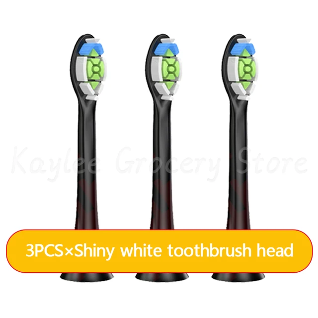 Replacement Electric Toothbrush Heads Compatible With Philip Sonicare Electric Toothbrush HX6930 HX6530 HX9342 HX6232 HX6064 3PCS Shiny white