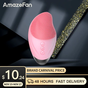 

Mango Electric Facial Cleansing Brush Electric Face Cleanser Wash Face Machine Silicone Sonic Facial Deep Cleaning Brushes