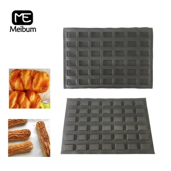 

Black Porous 42 Cavity Silicone Mold Long Loaf Square Bread Mould Eclair Baguette Tray Non Stick Bakeware Baking Tools
