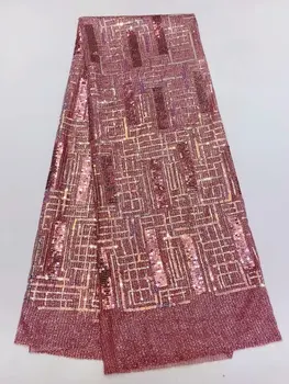 

New Sequins Lace Fabric 2020 High Quality Latest Sequins African Lace Fabric Wedding French Tulle Lace Fabric Nigerican Wedding