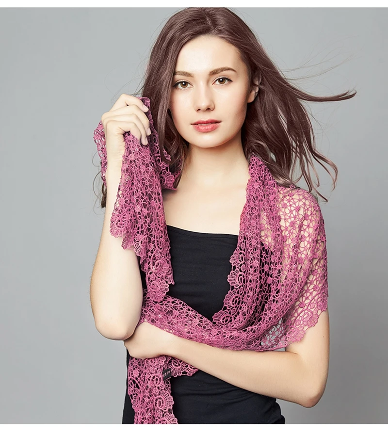 Cheongsam шали женские кружевные выдолбленные шали с вышивкой из пайеток и шарф Универсальные женские вечерние Свадебные Шали Палантин - Цвет: purple