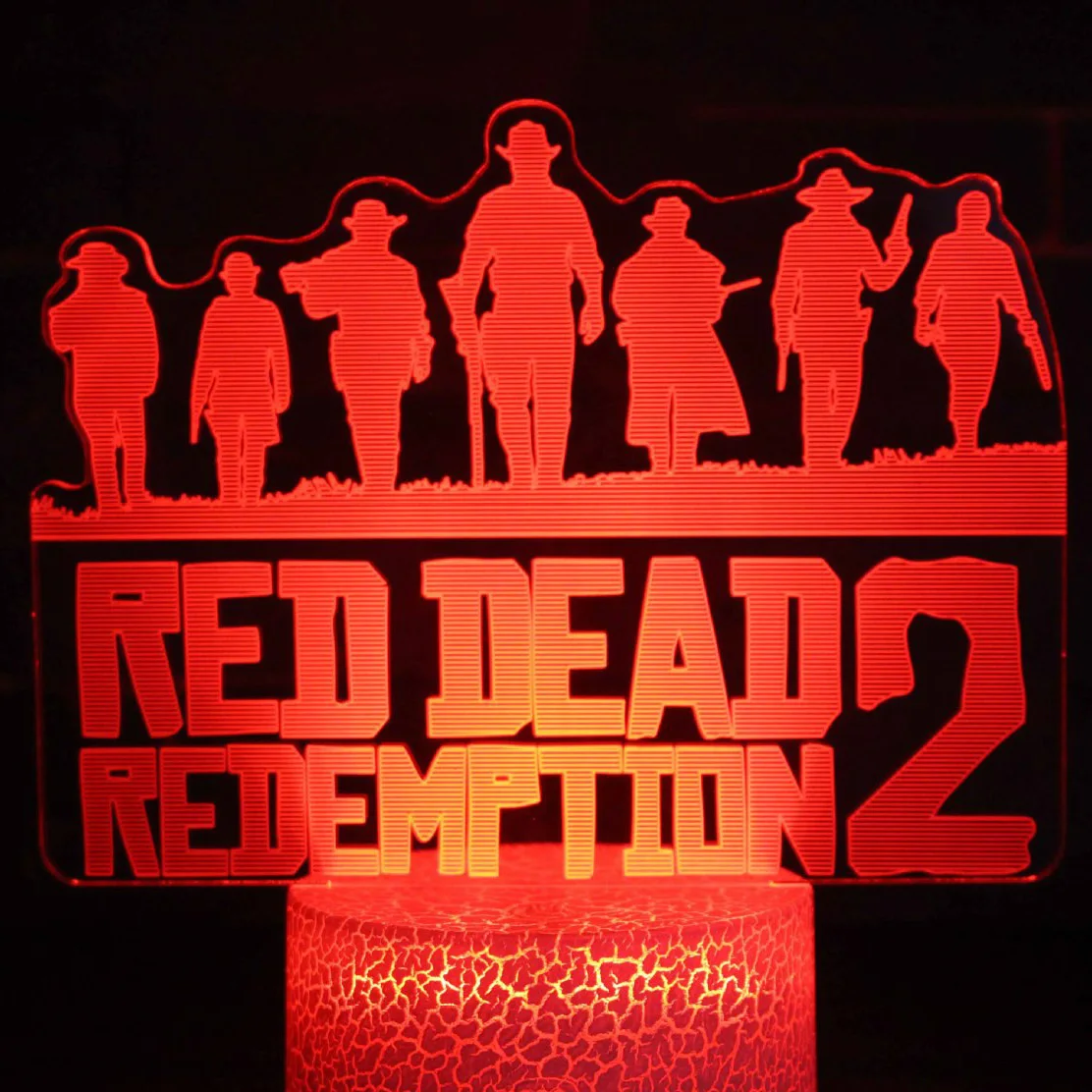 2 Игра Red Dead Redemption 2 Ночник подарок домашний светильник голландский ван дер Линде светодиодный ночной Светильник Декор для спальни ночной Светильник для детей - Испускаемый цвет: 2