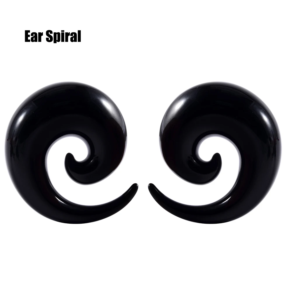 2PC Acrylic Spiral Ear Stretcher Taper Big Size Piercing Ear Expander Steel Tunnel Plugs Body Jewelry 12mm-24mm