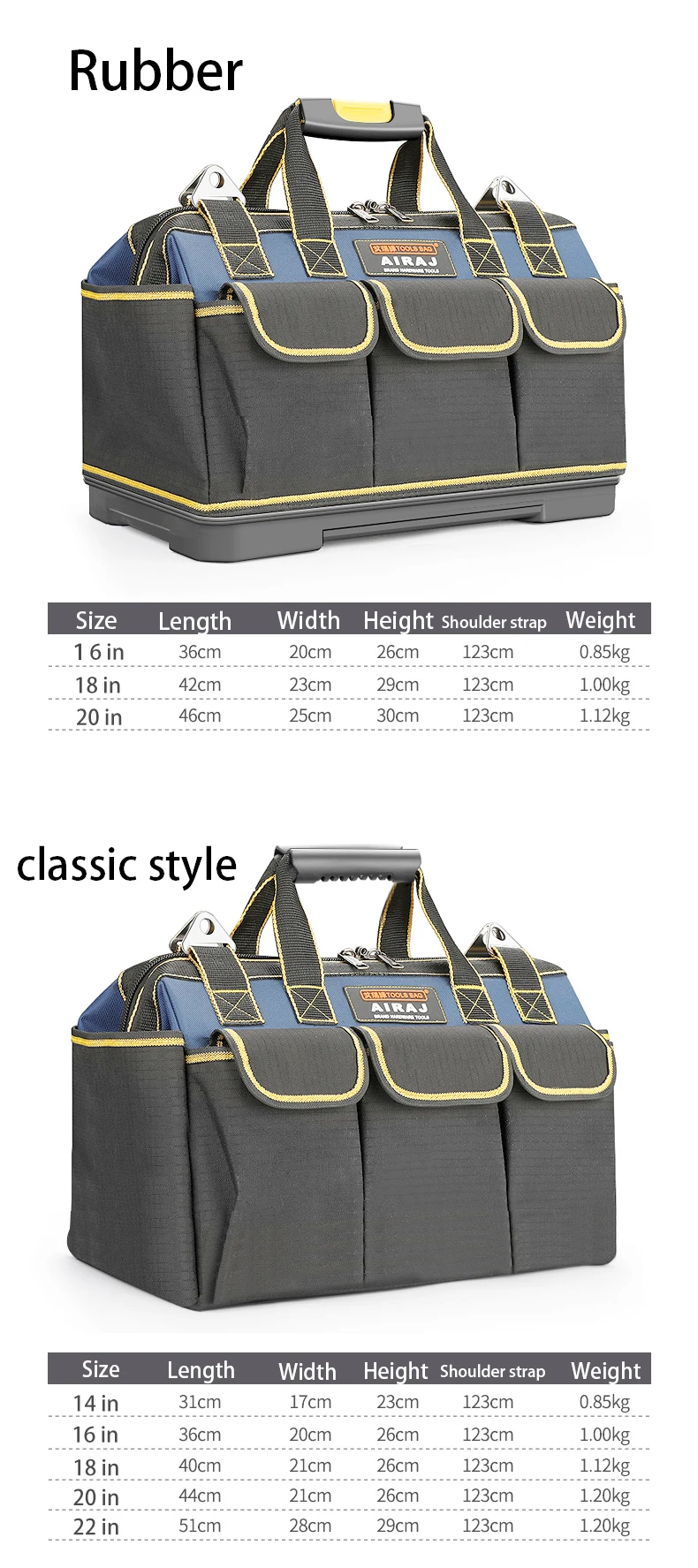 Multi-Function Tool Bag 1680D Oxford Cloth Electrician Bag, Multi-Pocket Waterproof Anti-Fall Storage Bags bike tool bag