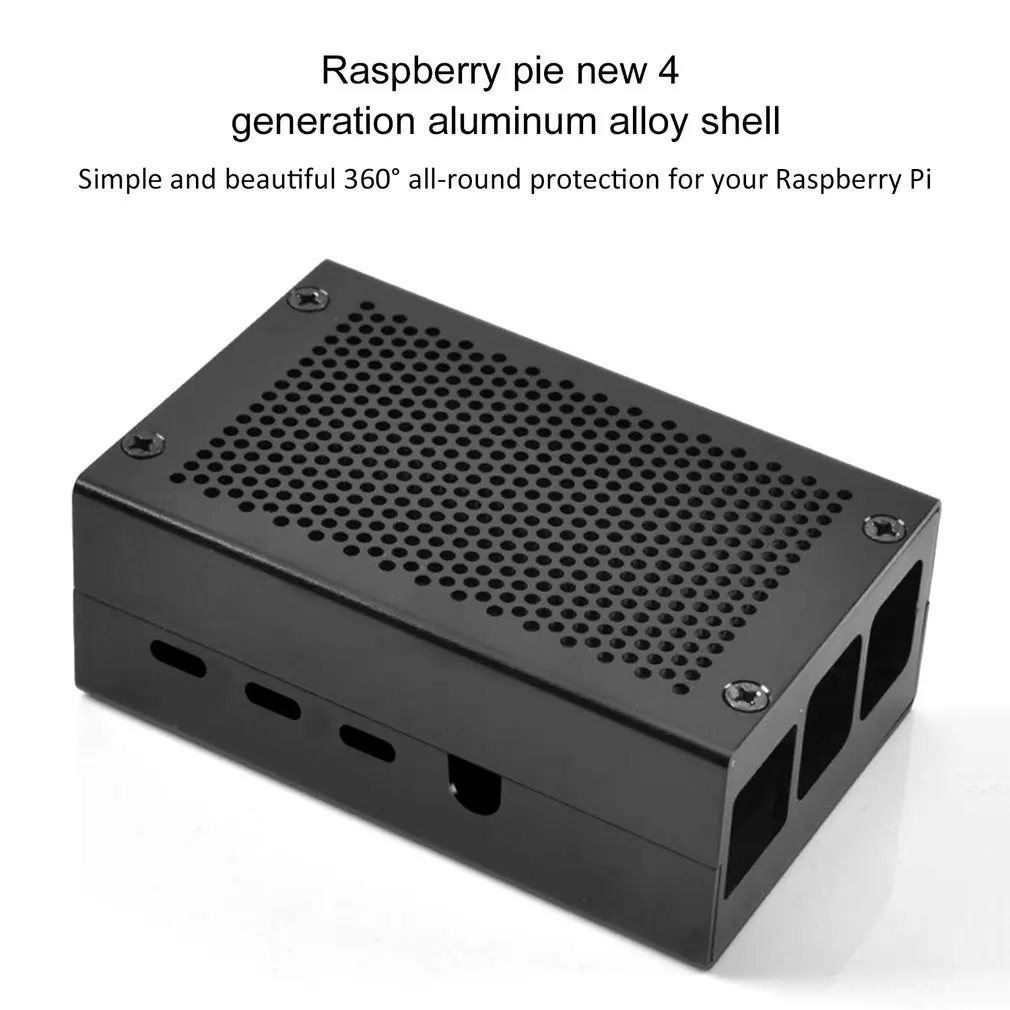 Для Raspberry Pi 4 Модель B корпус из сплава черная профессиональная Палетка для Raspberry Pi 4 Модель B с сетчатым отверстием с вентиляторами - Цвет: Черный