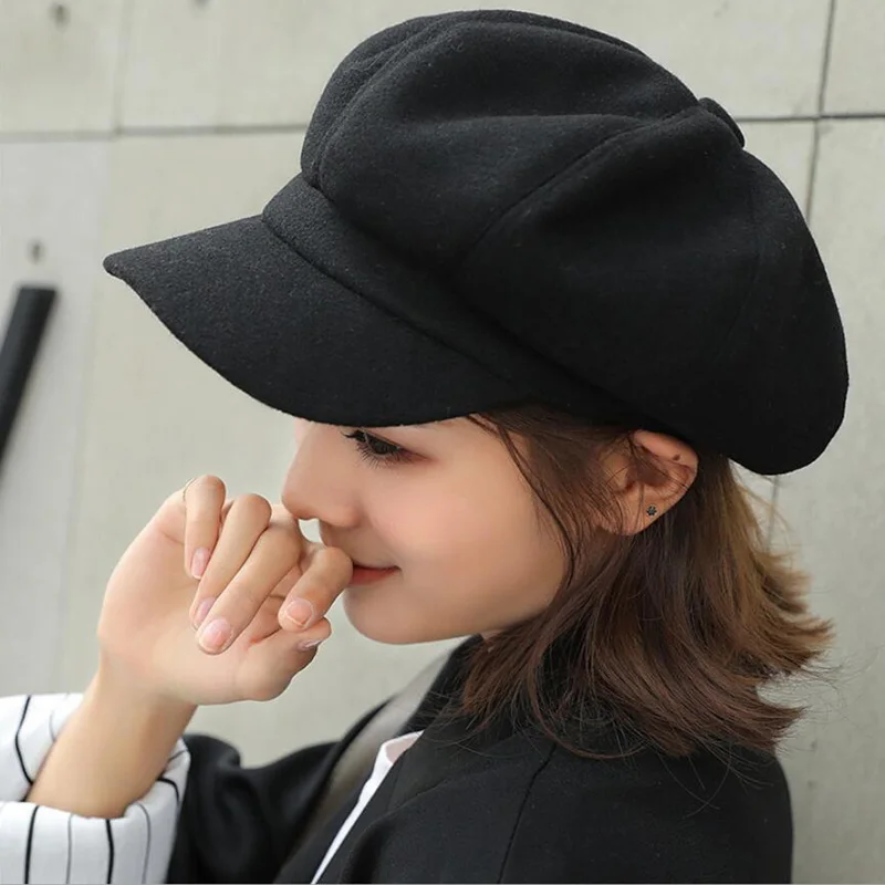 Newsboy Caps New Arrive Women Newsboy Gatsby Cap Octagonal Baker Peaked Beret Driving Hat Female Sunscreen Hats Painter Tour cap