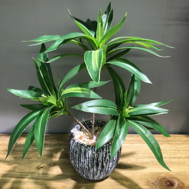 Artificial Green Palm Tree Arrangement - Desktop Home and Office Decor