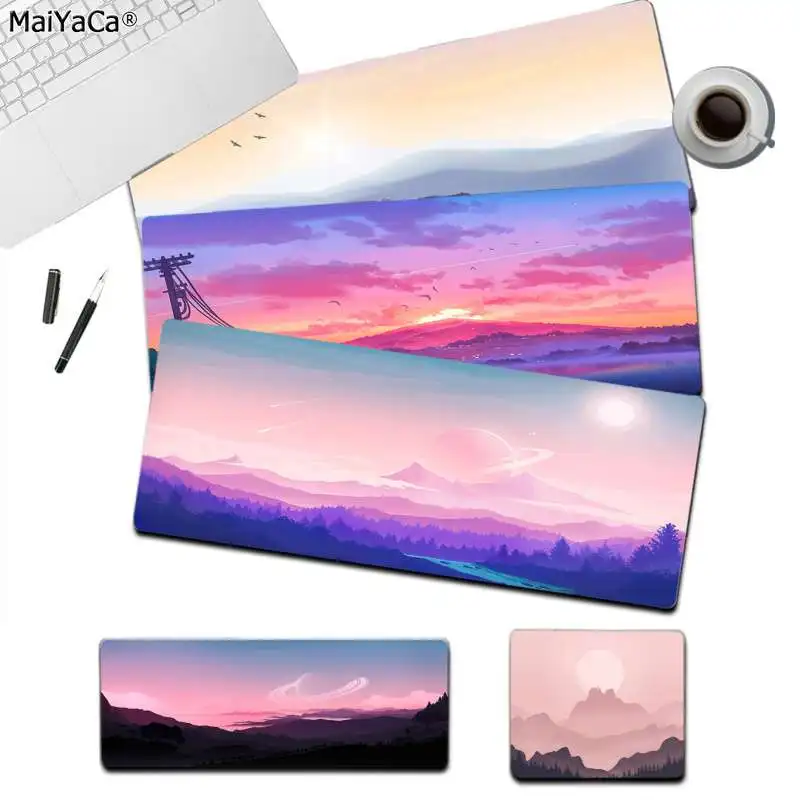 Игровой коврик для мыши Офисная мышь розового цвета с природным ландшафтом