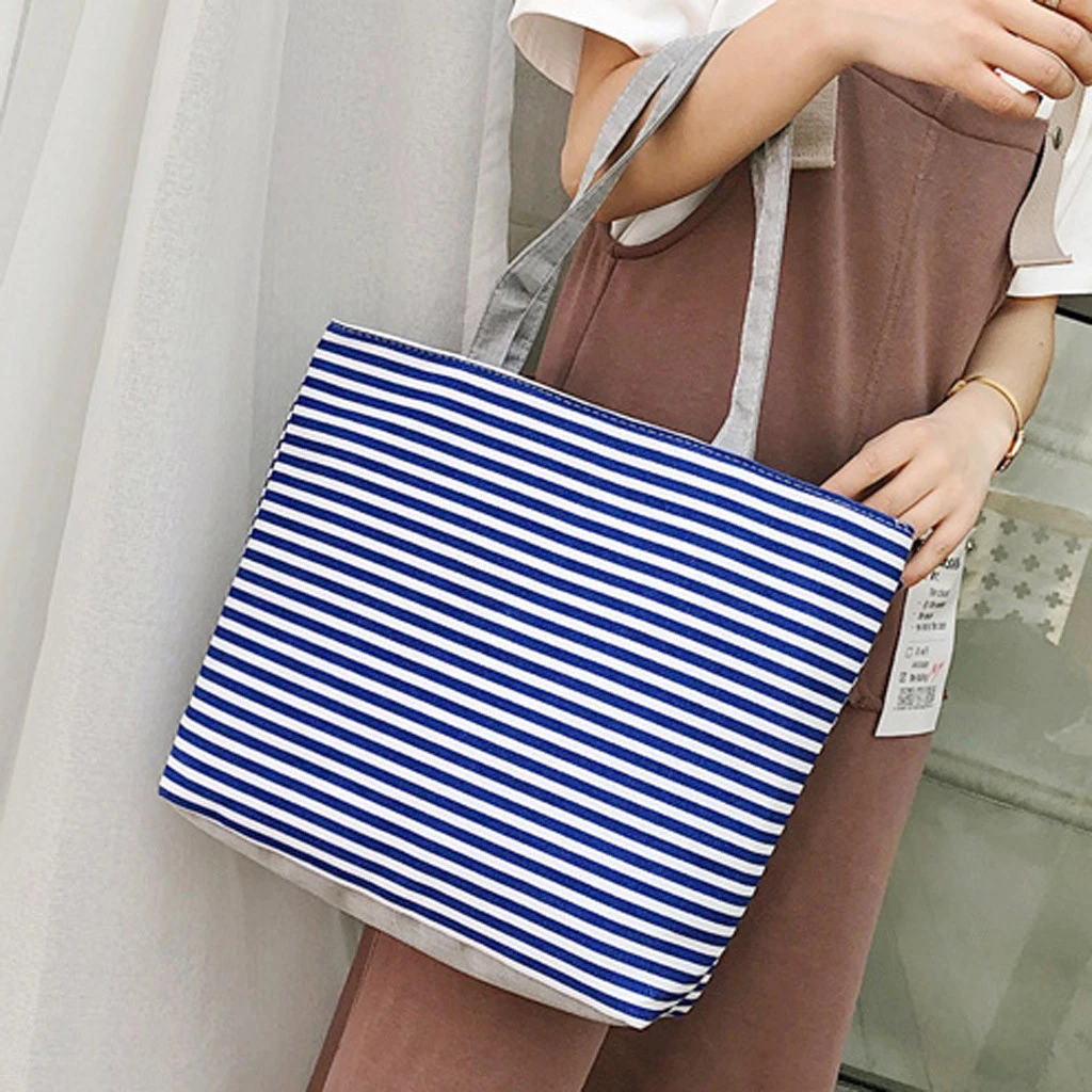 Fashion Durable Women Student Canvas Tote Single Shoulder Bag Tote Check Plaid Female Flax Eco Reusable Shoulder Shopper 820